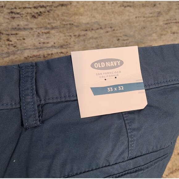 New! Old Navy Pants Men 33x32  Lightweight Khakis Preppy Bodies of Water Blue - Picture 11 of 13